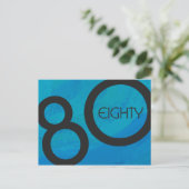 Blue 80 Decade Birthday Briefkaart (Staand voorkant)