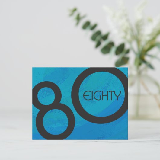 Blue 80 Decade Birthday Briefkaart (Staand voorkant)