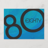Blue 80 Decade Birthday Briefkaart (Voorkant)