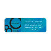 Blue 80 Decade Birthday Etiket (Voorkant)