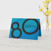 Blue 80 Decade Birthday Kaart (Gele Bloem)
