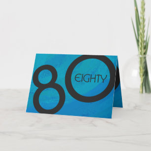 Blue 80 Decade Birthday Kaart