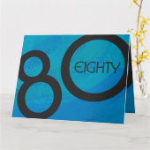 Blue 80 Decade Birthday Kaart (Gele Bloem)