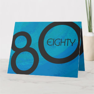 Blue 80 Decade Birthday Kaart