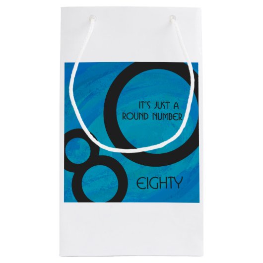 Blue 80 Decade Birthday Klein Cadeauzakje (Achterkant)