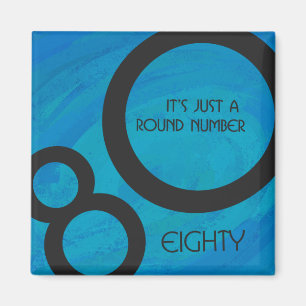 Blue 80 Decade Birthday Magneet