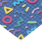 Blue 80s Memphis Pattern Korte Tafelloper (Hoek)