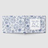 Blue  80th Birthday Party Gastboek Gastenboek (Volledig)