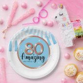 Blue 80th Birthday Party Paper Bord (Feest)