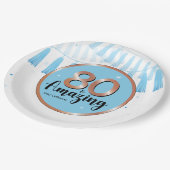 Blue 80th Birthday Party Paper Bord (Gekanteld)