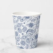 Blue  80th Birthday Party Paper Cup Papieren Bekers (Achterkant)