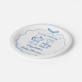 Blue A Baby Is Brewing Coffee Thank You Papieren Bordje (Gekanteld)