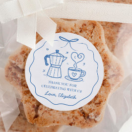 Blue A Baby Is Brewing Coffee Thank You Ronde Sticker