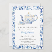 BLUE A Baby is Brouwen Baby shower Uitnodiging (Voorkant)