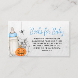 Blue A Baby is het brouwen van Baby shower boeken  Informatiekaartje
