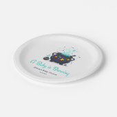 Blue A Baby is het brouwen van Halloween Baby show Papieren Bordje (Gekanteld)