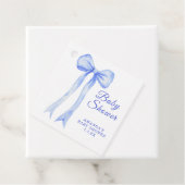 Blue a Bow Het is een Boy Baby shower Bedankjes Labels (In situ)