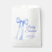 Blue a Bow Het is een Boy Baby shower Bedankzakje (Voorkant)