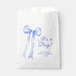 Blue a Bow Het is een Boy Baby shower Bedankzakje