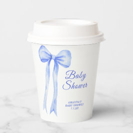 Blue a Bow Het is een Boy Baby shower Papieren Bekers
