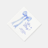 Blue a Bow Het is een Boy Baby shower Servet (Hoek)