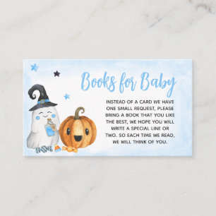 Blue A Little Boo Baby shower Boeken voor Baby Informatiekaartje