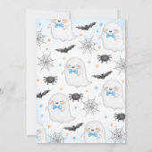 Blue A Little Boo Baby shower Invitation Kaart (Achterkant)