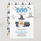 Blue A Little Boo Baby shower Kaart (Voorkant / Achterkant)