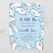 Blue A Little Boo Baby shower Kaart (Voorkant / Achterkant)