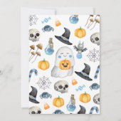 Blue A Little Boo Baby shower Kaart (Achterkant)