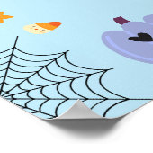 Blue A Little Boo Halloween Baby shower Welkom Poster (Hoek)