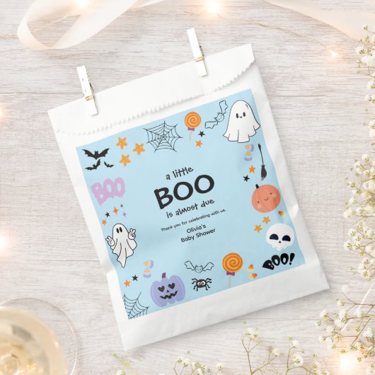 Blue A Little Boo Schattige Ghost Halloween Baby s Bedankzakje (Geknipt)