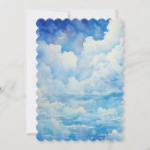 Blue A Little Piece of Heaven Send Baby shower Inv Kaart (Achterkant)