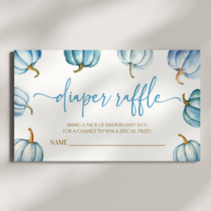 Blue A Little Pumpkin Baby Shower Diaper Raffle Informatiekaartje