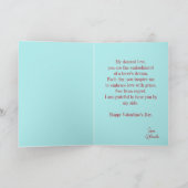 Blue A Lover's Dream Flamingo Valentijnsdag Kaart (Binnen)