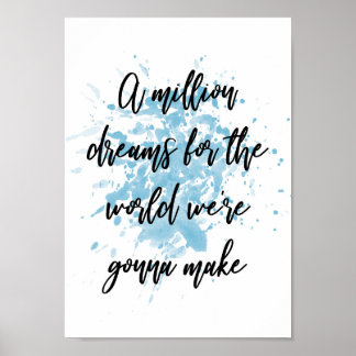 Blue A Million Dreams Song Lyric Wall Art print