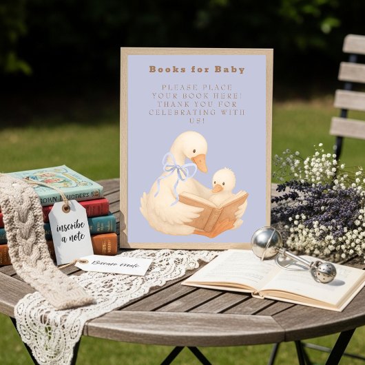 Blue A Silly Goose Books for Baby Sign Kaart