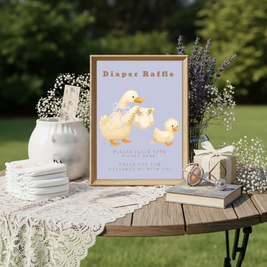 Blue A Silly Goose Diaper Raffle Table Sign  Kaart