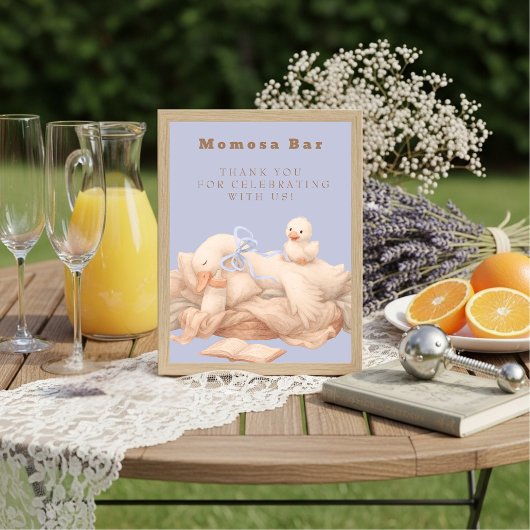 Blue A Silly Goose "Momosa" Mimosa  Table Sign  Kaart