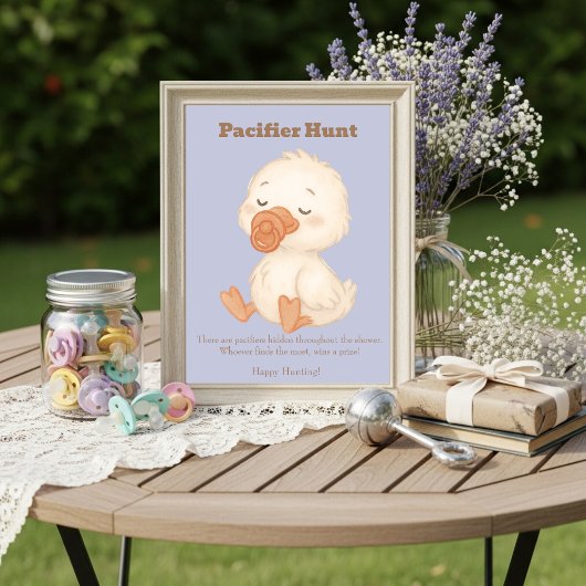 Blue A Silly Goose Pacifier Hunt Baby Shower   Kaart