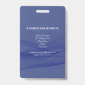 BLUE Aangepast verticaal professioneel personeel f Badge (Achterkant)