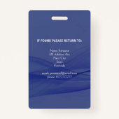 BLUE Aangepast verticaal professioneel personeel f Badge (Achterkant)