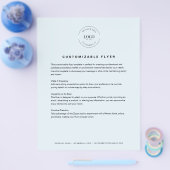 BLUE Aanpasbare logo tekst contactgegevens bedrijf Flyer (Enkel)