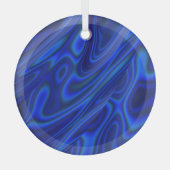 Blue Abalone Shell Fractal Abstracte Suncatcher Glas Ornament (Voorkant)