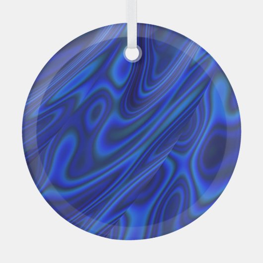 Blue Abalone Shell Fractal Abstracte Suncatcher Glas Ornament (Voorkant)