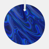 Blue Abalone Shell Fractal Abstracte Suncatcher Glas Ornament (Achterkant)