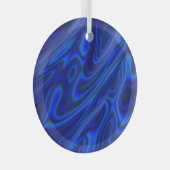 Blue Abalone Shell Fractal Abstracte Suncatcher Glas Ornament (Voorkant Rechts)