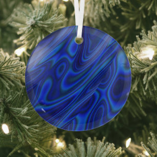 Blue Abalone Shell Fractal Abstracte Suncatcher Glas Ornament