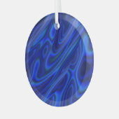 Blue Abalone Shell Fractal Abstracte Suncatcher Glas Ornament (Voorkant links)