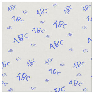 Blue ABC Fabric Stof